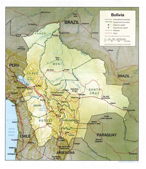 Map of Bolivia, Geography