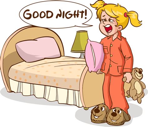 sleepy yawning kids and parents good night cartoon vector 21081209 ...