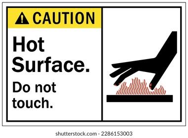 Hot Surface Warning Sign Labels Stock Vector (Royalty Free) 2286153003 ...