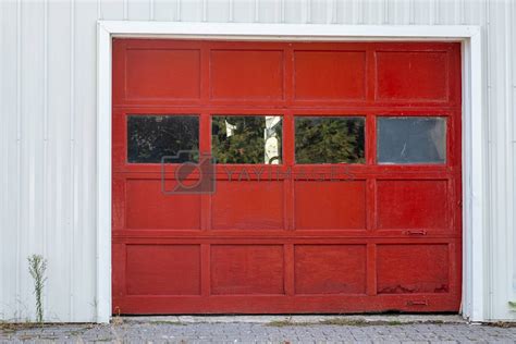 Red garage door with windows and handles by colintemple Vectors ...