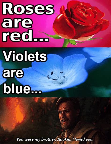 Roses are red, violets are blue. TL;DR: they differ in hue. | Star wars ...