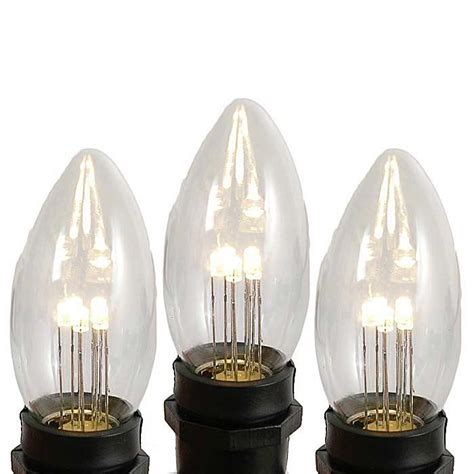 Warm White Smooth Glass C9 LED Bulbs - Novelty Lights Inc