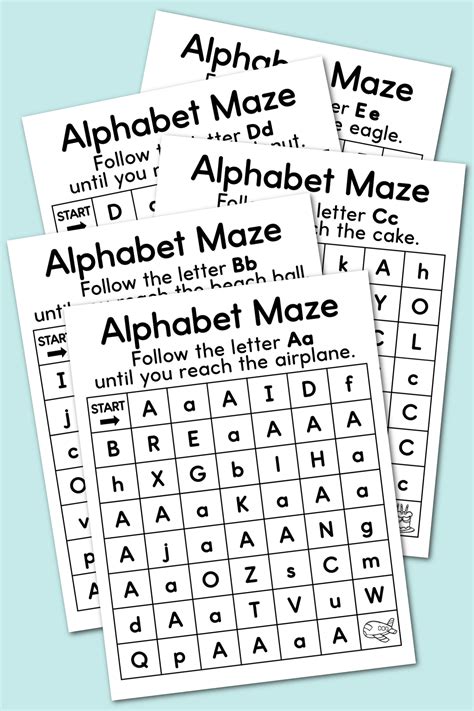 Alphabet Mazes Free Printable - Kara Creates