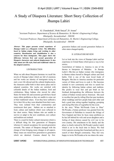 (PDF) Journal-A Study of Diaspora Literature