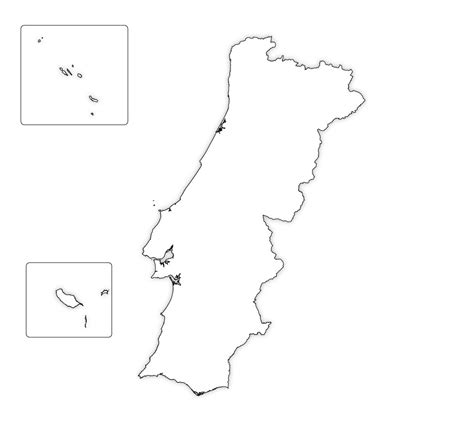 Portugal Outline Map, Portugal Blank Map