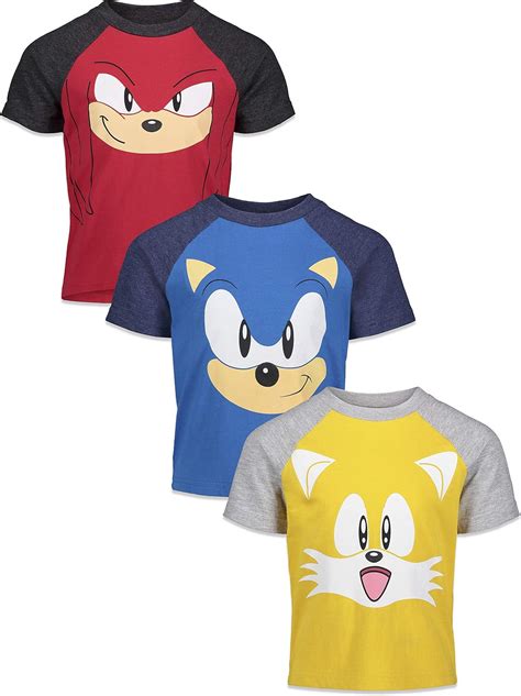 Amazon.com: SEGA Sonic The Hedgehog Boys 3 Pack Short Sleeve Graphic T ...