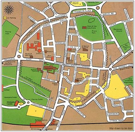 Chichester Street Map | Chichester map, England map, Chichester