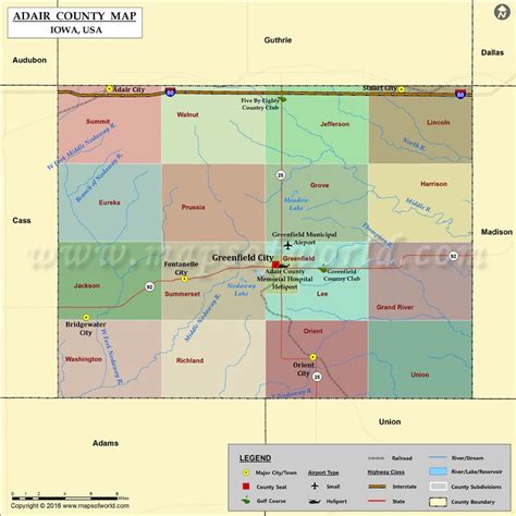 Adair County Map, Iowa