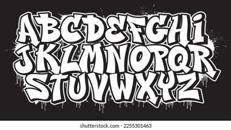 Black White Decorative Font Graffiti Style Stock Vector (Royalty Free ...