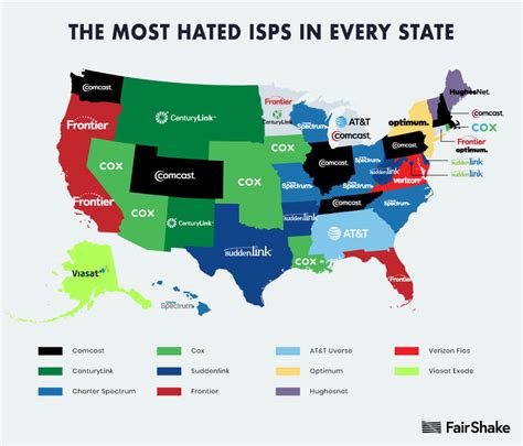 Most Hated ISPs In Every State : r/MapPorn