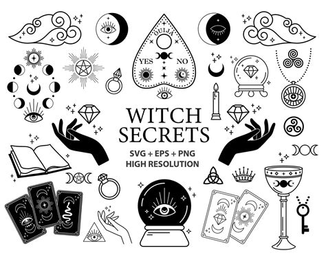 Witchcraft Svg Clipart Magic Svg Logo and Tattoo Design | Etsy | Witch ...