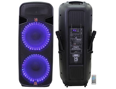 Mr Dj PBX6300BAT Professional Dual 15" Bluetooth Karaoke Pa/Dj Recharg ...