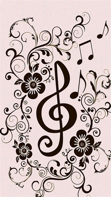 Download Cute Music Notes Floral Aesthetic Wallpaper | Wallpapers.com