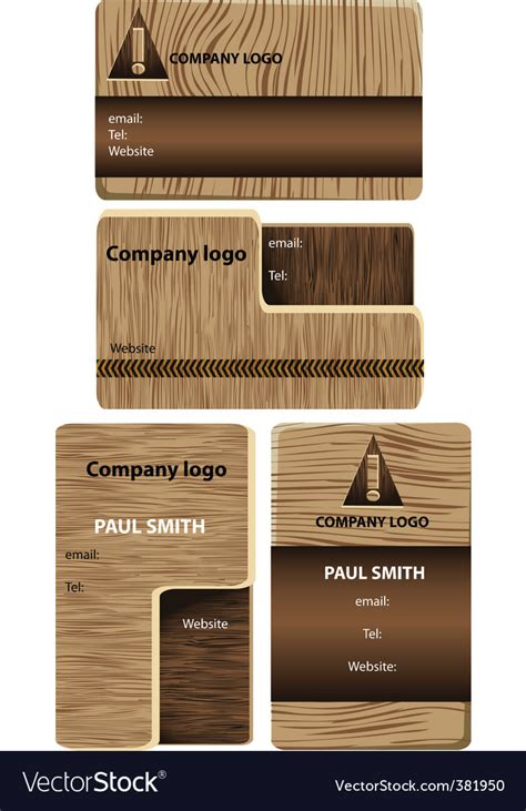 Wood business cards Royalty Free Vector Image - VectorStock