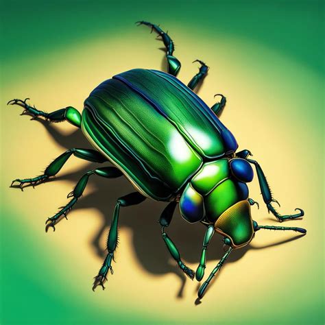 The world of a green jewel scarab beetle perspective from above - AI ...