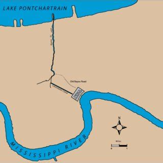 Eighteenth century map showing Lake Pontchartrain, Bayou St. John and ...