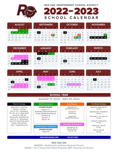 Red Oak ISD 2022-2023 School Calendar Emphasizes Instructional Time In ...