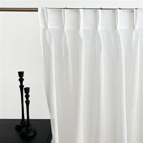 Double Pinch Pleat Linen Curtains - Heading for Rings and Hooks ...