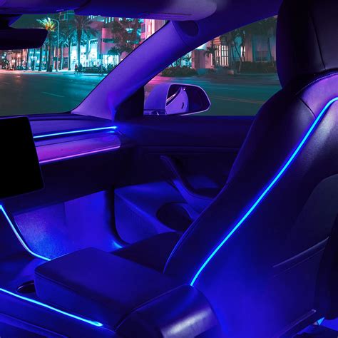 Buy Nestour 2016-2020 Tesla Model 3 Y Interior Car Neon Lights (Center ...