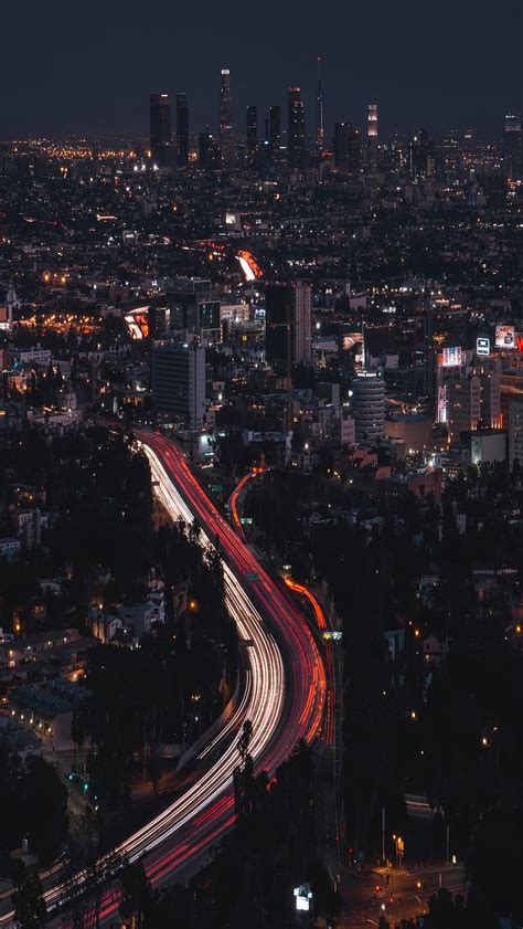 Los Angeles Skyline, city, night, skyline, travel, HD phone wallpaper ...