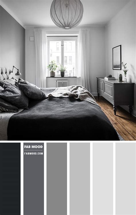 Black And Shades Of Grey Bedroom Color Scheme