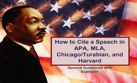 How to Cite a Speech in APA, MLA, Chicago/Turabian, and Harvard – Wr1ter