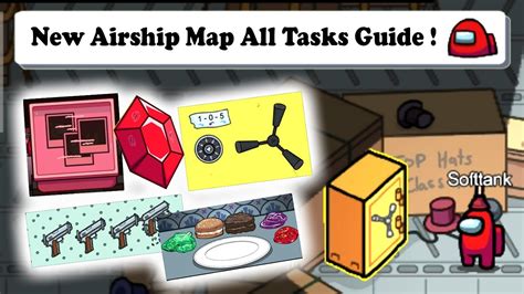 NEW AIRSHIP MAP ALL TASKS COMPLETE GUIDE & TIPS ! AMONG US - YouTube