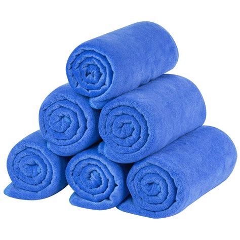 Solid Microfiber Bath Towel Set 6 PCS,Extra Absorbent,27 x 55 inches ...