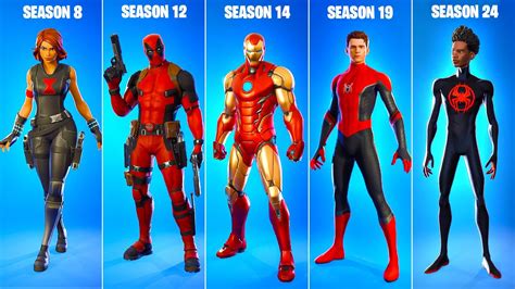 Evolution of Marvel Series Skins in Fortnite! (Chapter 1 Season 8 ...