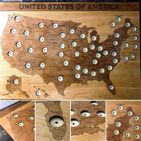 50 State Quarter Map - US Coin Map US States - Quarter Collection ...