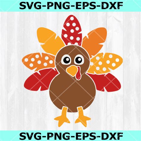 Turkey Svg, Thanksgiving Svg, Dxf, Eps, Png, Fall Cut File, Cute Turkey ...