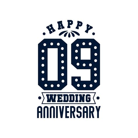 9 Anniversary celebration, Happy 9th Wedding Anniversary 9676698 Vector ...