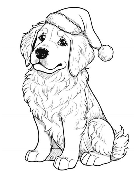 Cute Puppy Christmas Coloring Pages