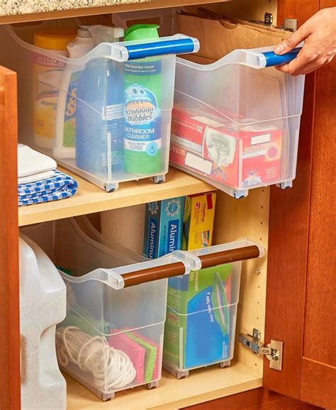 Slim Rolling Cabinet Storage Bins #kitchenorganizationideas in 2020 ...