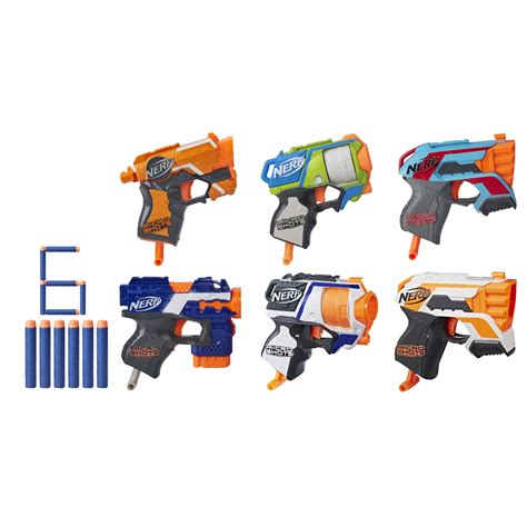 Nerf MicroShots 6-Blaster Bundle, 6 Mini Dart-Firing Nerf Elite ...