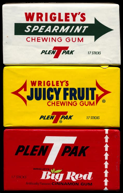 Wrigley's Spearmint, Juicy Fruit & Big Red Chewing Gum, Early 1990's ...