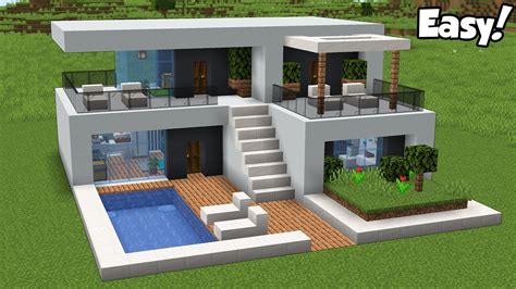 Minecraft Modern House Tutorial Step By Step