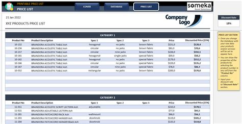 Price List Template in Excel | Free & Editable Product Price Sheet