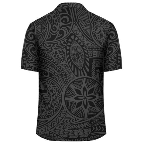 Polynesian Hawaiian Style Tribal Tattoo Gray Hawaiian Shirt – Gaicness