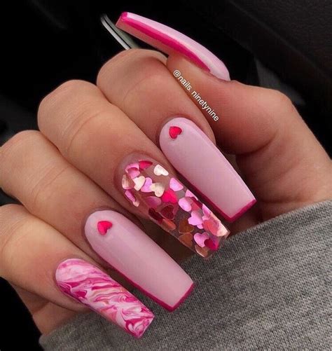 Valentines Day Nails 2023 Coffin