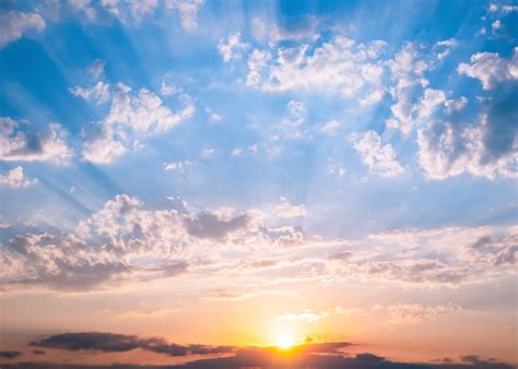 Premium Photo | Beautiful sunset sky and clouds with dramatic light