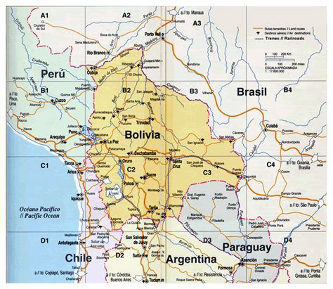 Map of Bolivia. Bolivia map | Vidiani.com | Maps of all countries in ...