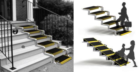 These Convertible Stairs Convert Into a Wheelchair Ramp When Needed