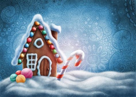 Gingerbread House Christmas Wallpaper Wall Mural