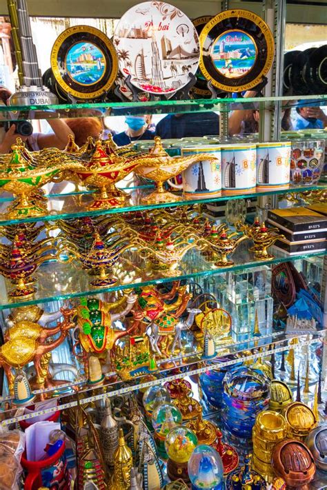 Traditional Souvenirs on Display at Dubai Bazaar UAE Stock Photo ...