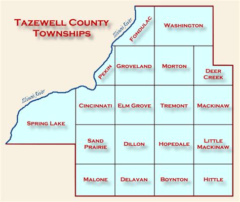 Map of Tazewell County Townships