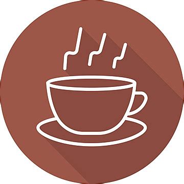 Coffee Flat Linear Long Shadow Icon Logo Coffee Drop Shadow Vector ...