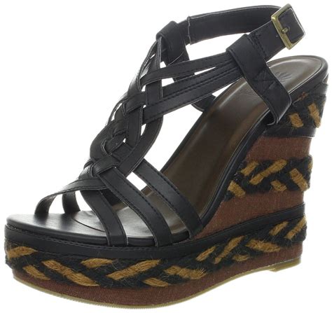 Yellow Box Women's Juniper Wedge Sandal | Wedges, Black wedge sandals ...