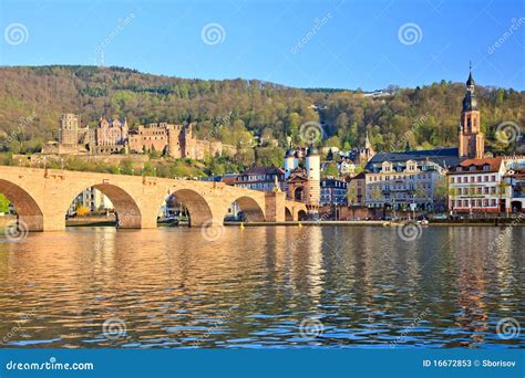 Bridge in Heidelberg stock image. Image of germany, fortress - 16672853