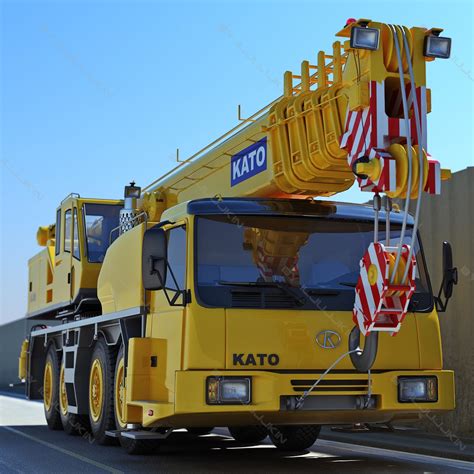 realistic mobile crane kato 3d model